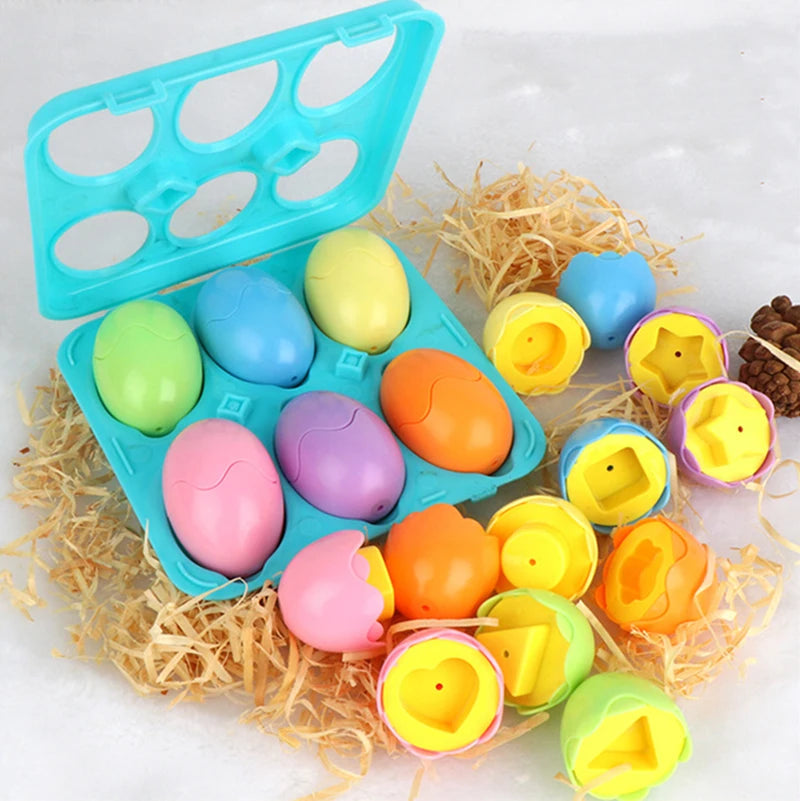 Montessori Eggs Toys For Kids Smart Egg Sorter Puzzle Shape Matching Games Baby Educational Learning Toys For Child Easter Gift