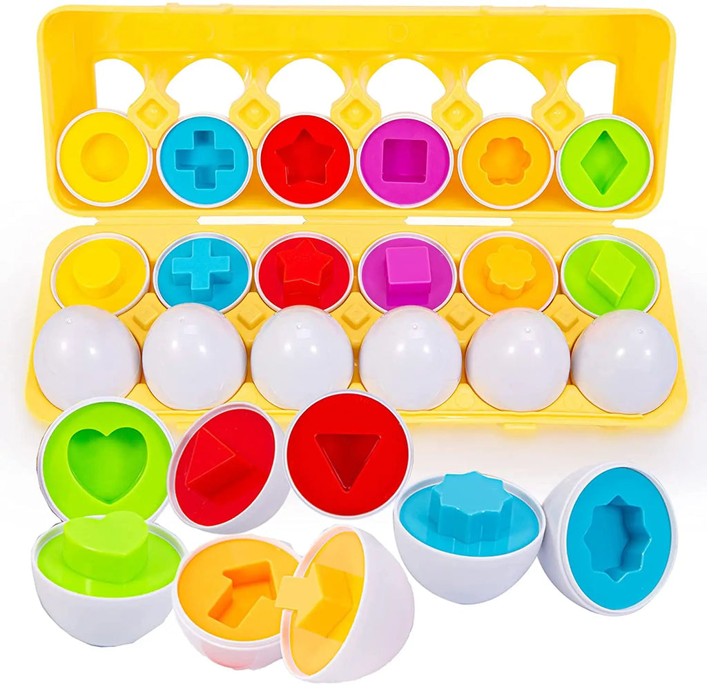 Montessori Eggs Toys For Kids Smart Egg Sorter Puzzle Shape Matching Games Baby Educational Learning Toys For Child Easter Gift