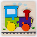 Baby Wooden Montessori Puzzle Child Game Wooden Puzzle 3D Cartoon Animal Puzzle Babies Toys Puzzles For Kids 1 2 3 Year Old