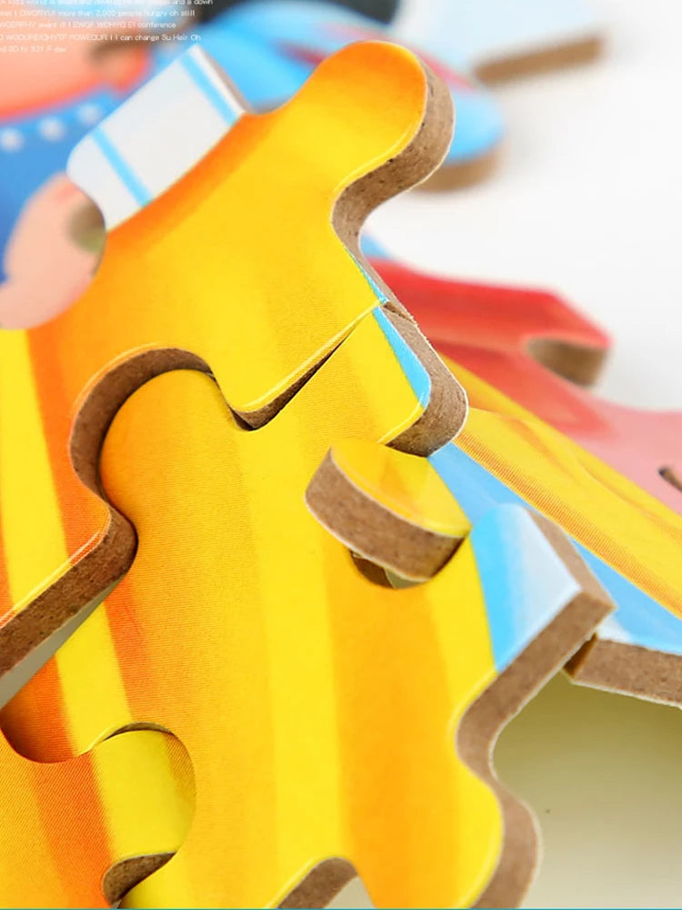 100 Pieces Wooden Toys Puzzle Toy Cartoon Animal Wood Jigsaw Puzzles Child Early Educational Learning Toys for Children