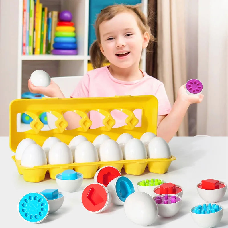 Montessori Eggs Toys For Kids Smart Egg Sorter Puzzle Shape Matching Games Baby Educational Learning Toys For Child Easter Gift