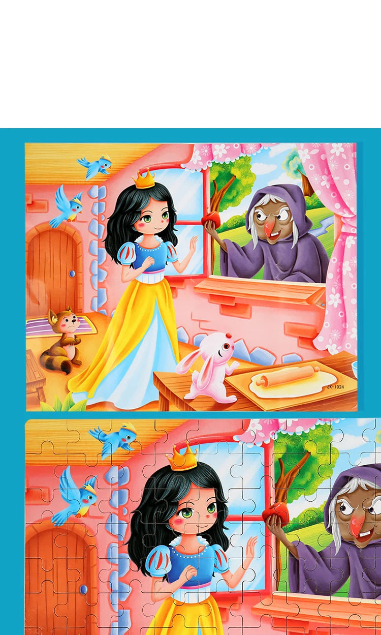 100 Pieces Wooden Toys Puzzle Toy Cartoon Animal Wood Jigsaw Puzzles Child Early Educational Learning Toys for Children