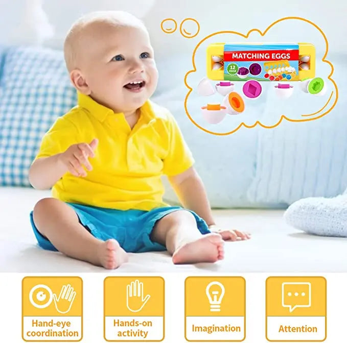 Montessori Eggs Toys For Kids Smart Egg Sorter Puzzle Shape Matching Games Baby Educational Learning Toys For Child Easter Gift