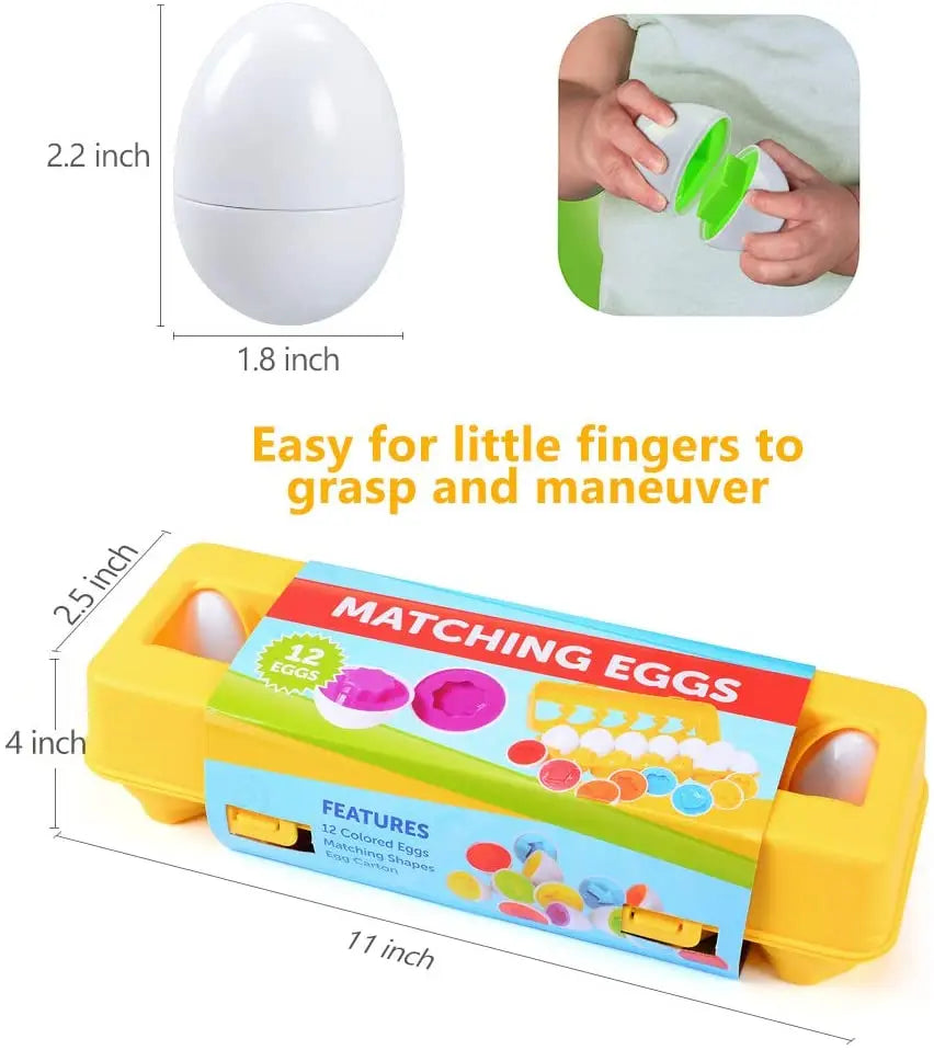 Montessori Eggs Toys For Kids Smart Egg Sorter Puzzle Shape Matching Games Baby Educational Learning Toys For Child Easter Gift