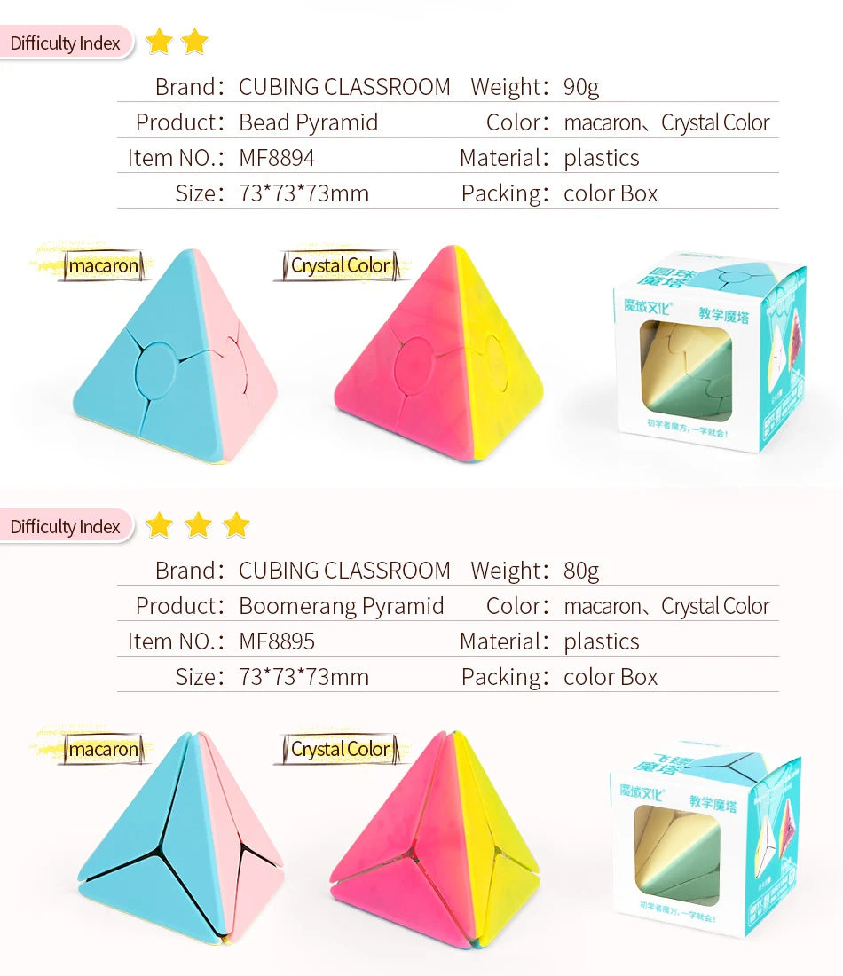 MoYu Cubing Classroom Corner Twist Bead Boomerang Windmill Maple leaf Triangle Pyramid Puzzle Macaroon JinZiTa Magic Cubes Kids