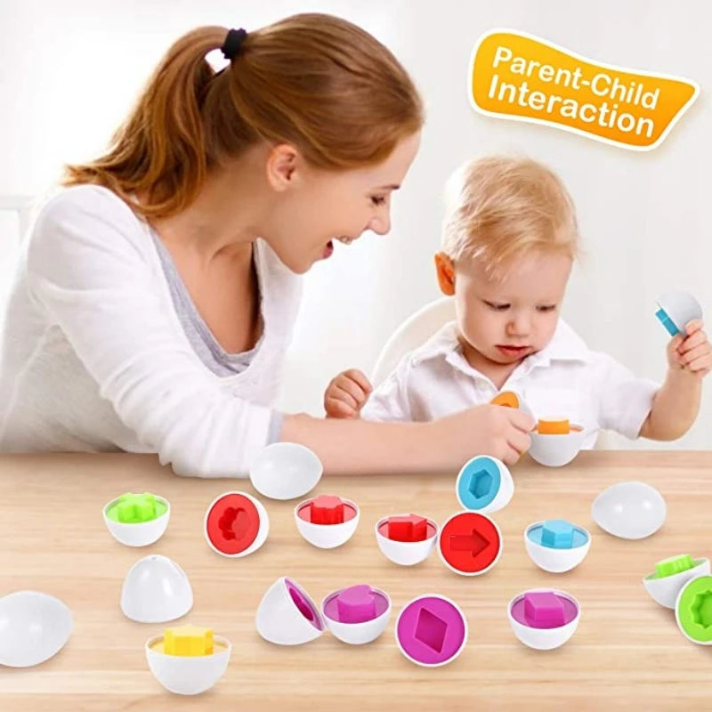 Montessori Eggs Toys For Kids Smart Egg Sorter Puzzle Shape Matching Games Baby Educational Learning Toys For Child Easter Gift