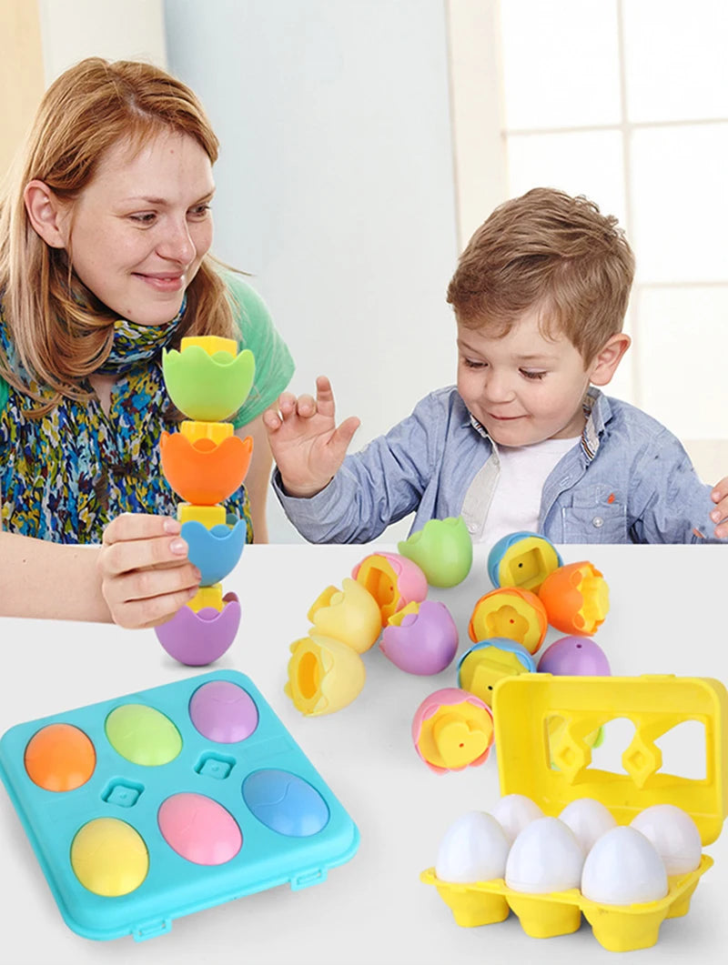 Montessori Eggs Toys For Kids Smart Egg Sorter Puzzle Shape Matching Games Baby Educational Learning Toys For Child Easter Gift