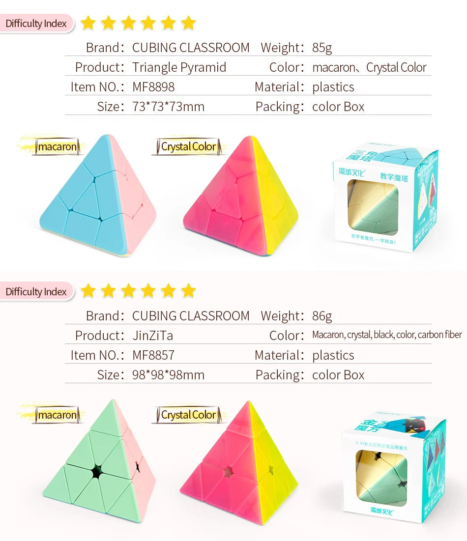 MoYu Cubing Classroom Corner Twist Bead Boomerang Windmill Maple leaf Triangle Pyramid Puzzle Macaroon JinZiTa Magic Cubes Kids