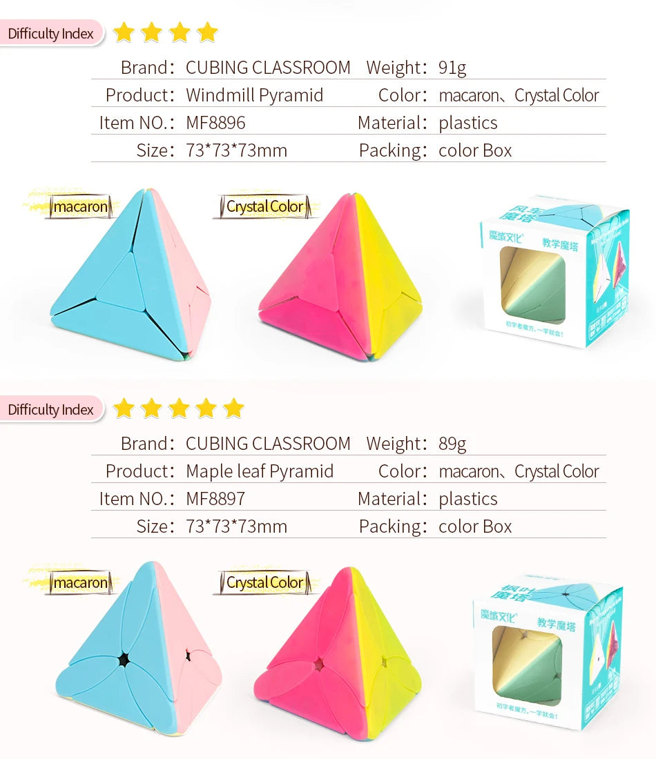 MoYu Cubing Classroom Corner Twist Bead Boomerang Windmill Maple leaf Triangle Pyramid Puzzle Macaroon JinZiTa Magic Cubes Kids