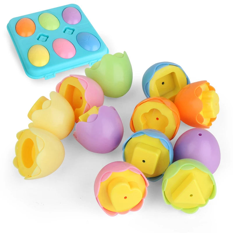 Montessori Eggs Toys For Kids Smart Egg Sorter Puzzle Shape Matching Games Baby Educational Learning Toys For Child Easter Gift