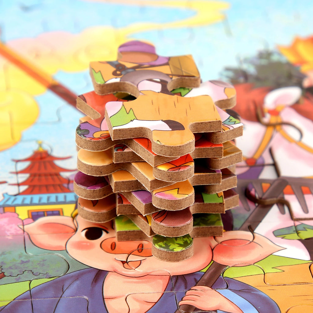 100 Pieces Wooden Toys Puzzle Toy Cartoon Animal Wood Jigsaw Puzzles Child Early Educational Learning Toys for Children