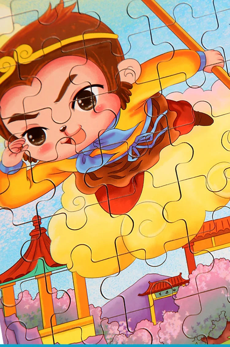 100 Pieces Wooden Toys Puzzle Toy Cartoon Animal Wood Jigsaw Puzzles Child Early Educational Learning Toys for Children