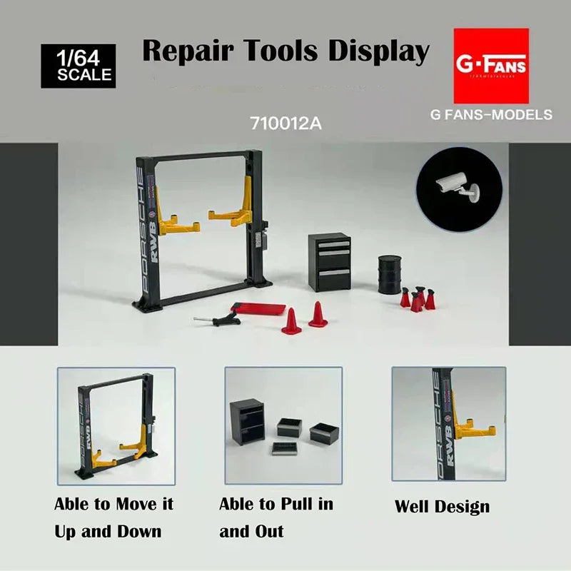 G-FANS 1:64 Diorama Garage LED lights Apple store Model Shop
