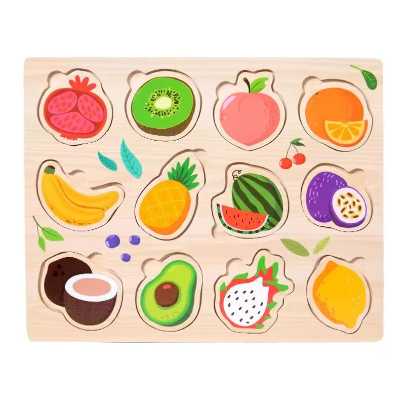 Wooden Puzzles for Kids Ages 2-8 Children Learn Educational Puzzle Toys for Boy Girl Montessori DIY Wood Toy Matching Board Game