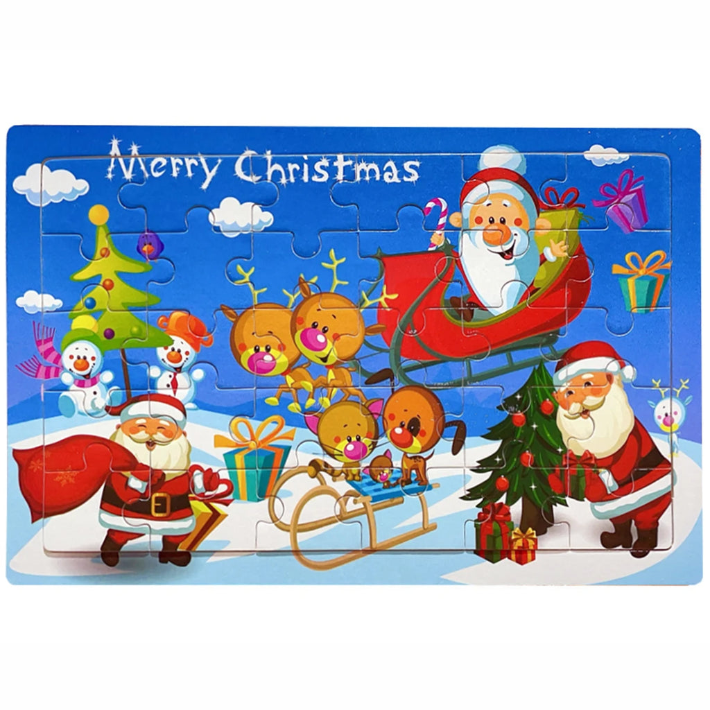 1pc 30 Pieces Wooden Jigsaw Puzzle Kids Cartoon Animal Vehicle Puzzles Games Montessori Learning Educational Toys for Children