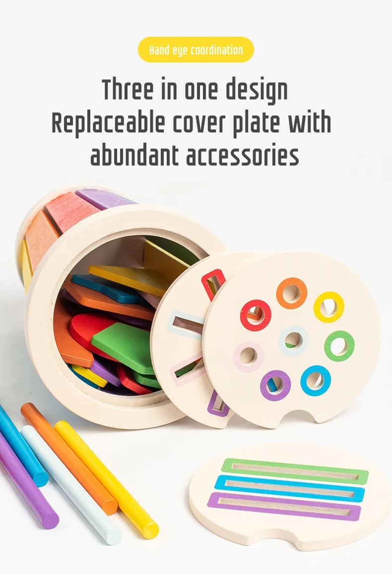 Color classification matching toys, wooden shape recognition toys, children's mathematics learning education toys, sports gifts