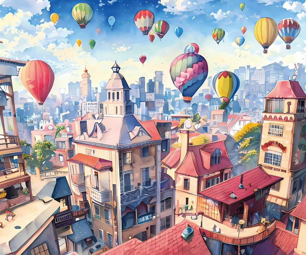 35*42cm Adult 300PCS Paper Jigsaw Puzzle Dinosaur Underwater Worlds Hot Air Balloon World Map Coast Port Entertainment Toy