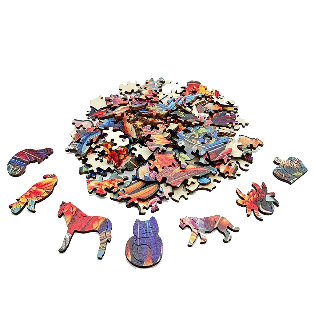 Spring Cat - Wooden Puzzle For Advanced Players - Creative Multiple Special Shapes, Creative Gifts For Boys And Girls