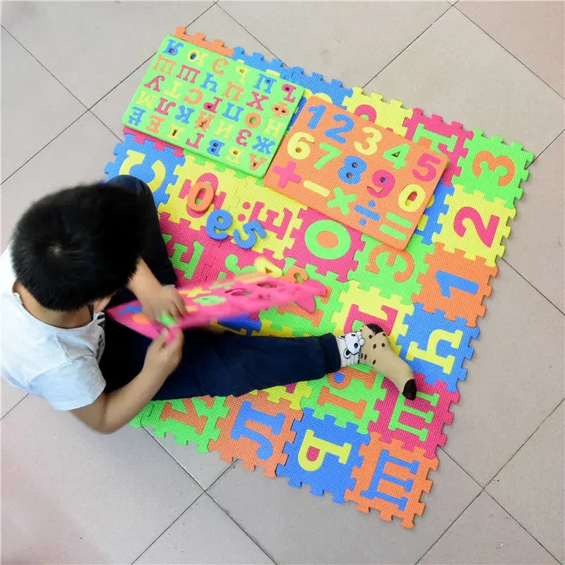 Russian Alphabet Mat Kids Play Cartoon EVA Learning Puzzle Toy Foam Interlocking Patchwork Floor Carpets 36 Pcs 14*14cm Big Size