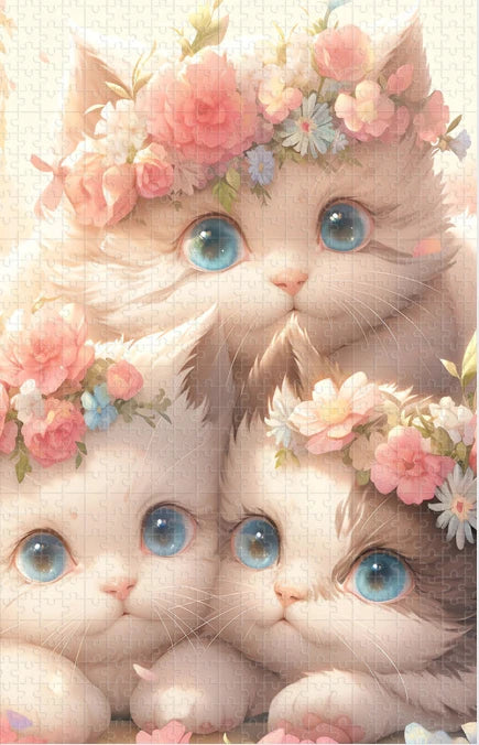 Cartoon Bagged Puzzle Adult 1000 Pieces Animals Cat Wolf Whale Dreamy Decorative Painting Hand- Assembled Gifts Minimalist Bag