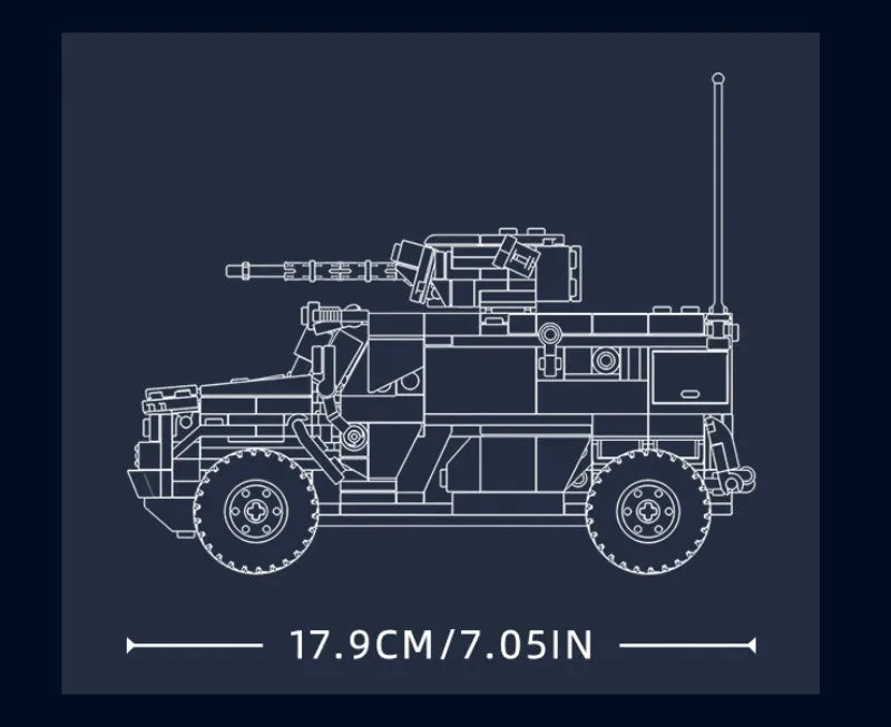 NEW 519PCS Military Typhoon VDVS Assault Armored Vehicle Model Building Blocks Sets 4 Soldiers Educational Toys Christmas Gifts