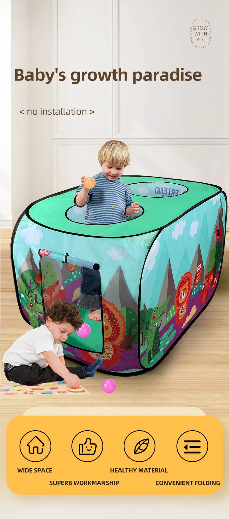 Car Tent Indoor and Outdoor Baby Game Park No Installation Foldable Baby Early Education Toys