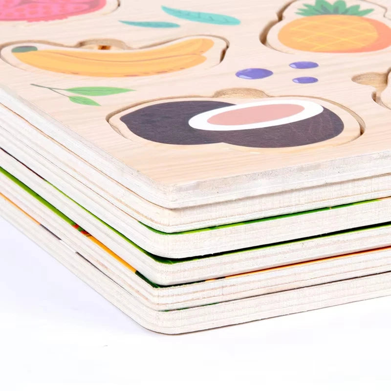 Wooden Puzzles for Kids Ages 2-8 Children Learn Educational Puzzle Toys for Boy Girl Montessori DIY Wood Toy Matching Board Game