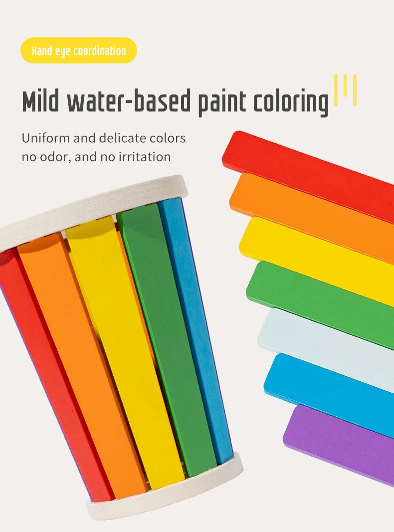 Color classification matching toys, wooden shape recognition toys, children's mathematics learning education toys, sports gifts