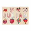 Personalized Wooden Puzzle Baby Custom First Name Puzzle Toy Montessori Educational Shape Matching Game Board Kids Birthday Gift