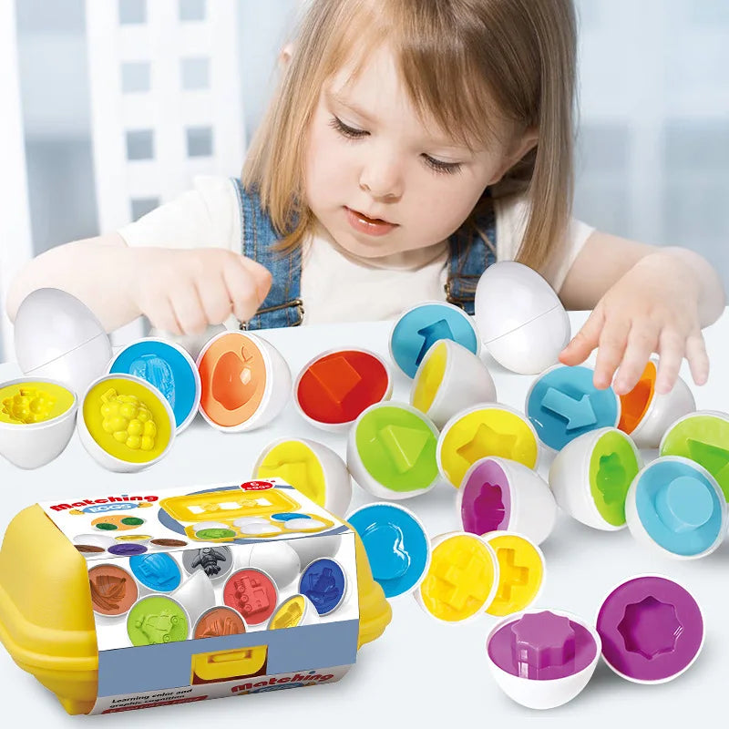 Montessori Eggs Toys For Kids Smart Egg Sorter Puzzle Shape Matching Games Baby Educational Learning Toys For Child Easter Gift