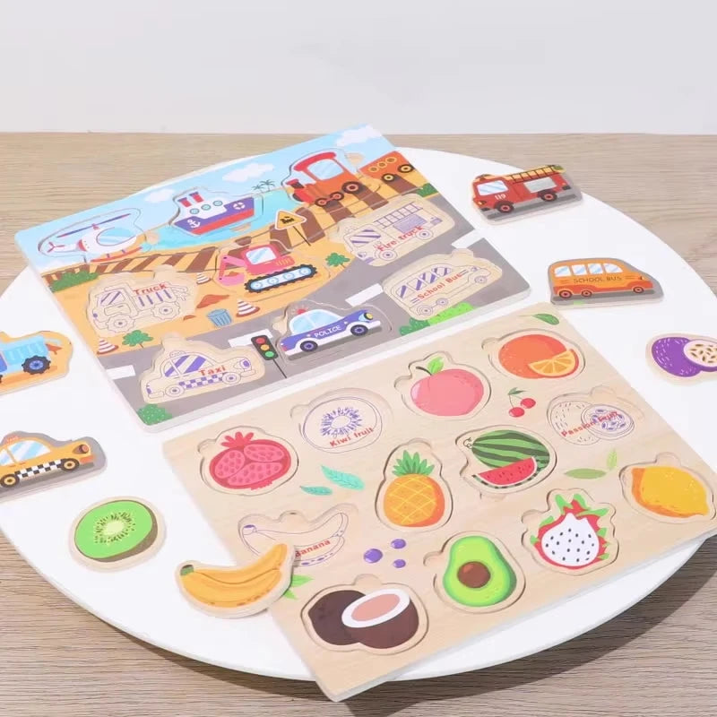 Wooden Puzzles for Kids Ages 2-8 Children Learn Educational Puzzle Toys for Boy Girl Montessori DIY Wood Toy Matching Board Game