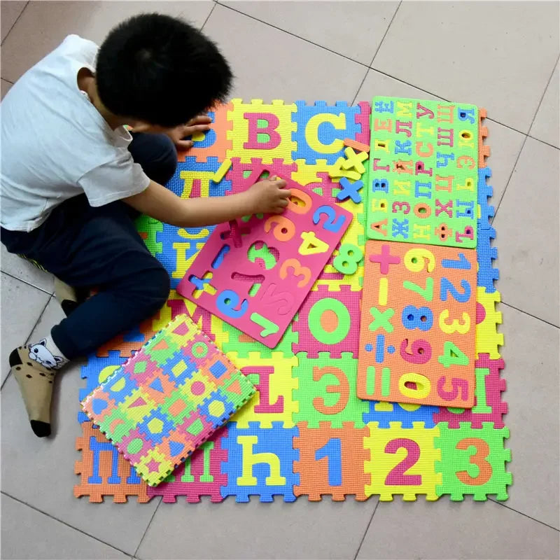 Russian Alphabet Mat Kids Play Cartoon EVA Learning Puzzle Toy Foam Interlocking Patchwork Floor Carpets 36 Pcs 14*14cm Big Size
