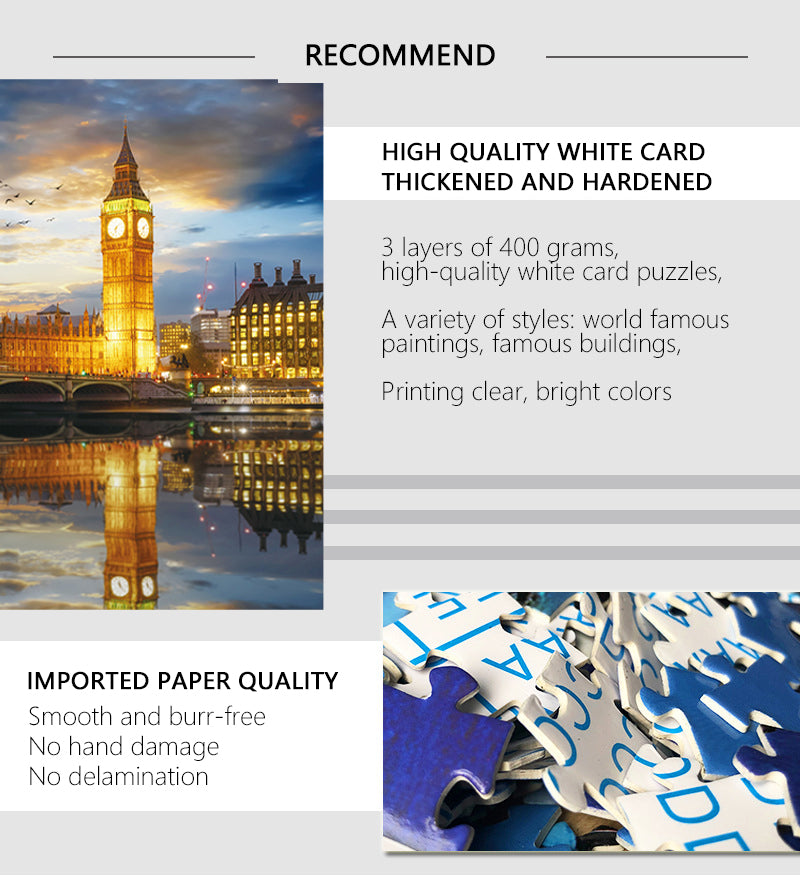 70*50cm Adult Puzzle 1000 Pieces Paper Jigsaw Puzzles London Night Famous Paintings Series Learning Education Craft Toys Gifts