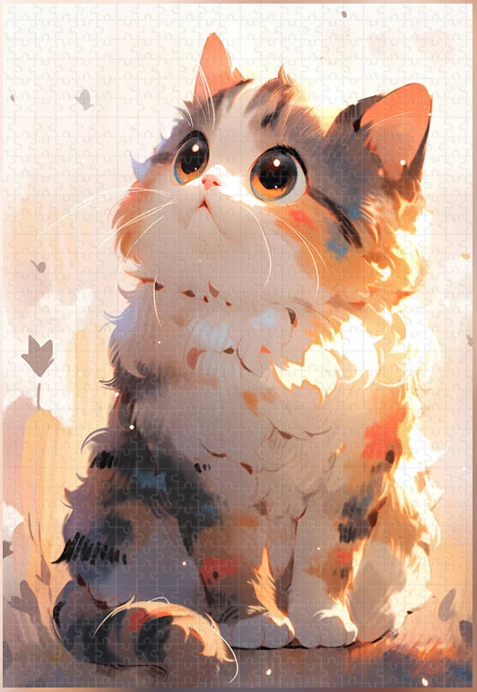 Cartoon Bagged Puzzle Adult 1000 Pieces Animals Cat Wolf Whale Dreamy Decorative Painting Hand- Assembled Gifts Minimalist Bag