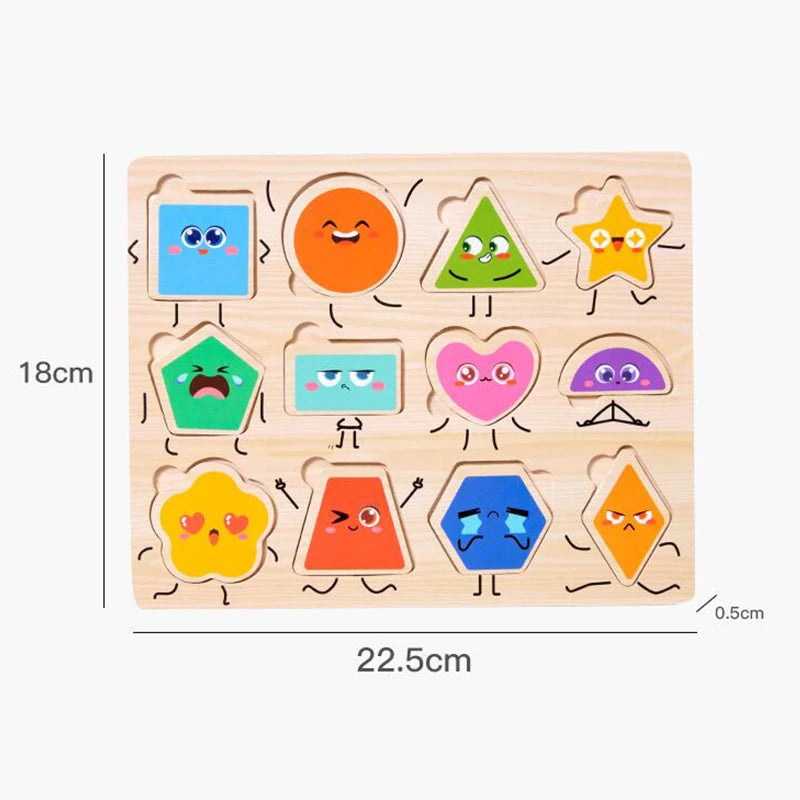 Wooden Puzzles for Kids Ages 2-8 Children Learn Educational Puzzle Toys for Boy Girl Montessori DIY Wood Toy Matching Board Game