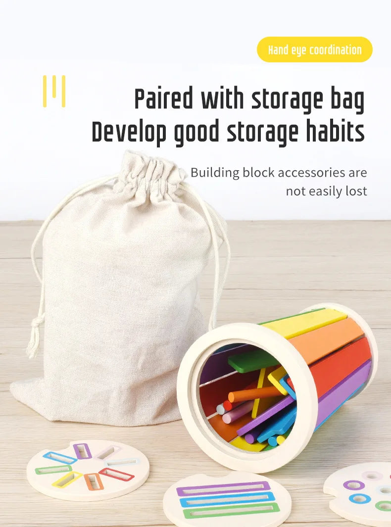 Color classification matching toys, wooden shape recognition toys, children's mathematics learning education toys, sports gifts