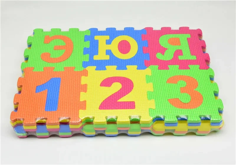 Russian Alphabet Mat Kids Play Cartoon EVA Learning Puzzle Toy Foam Interlocking Patchwork Floor Carpets 36 Pcs 14*14cm Big Size