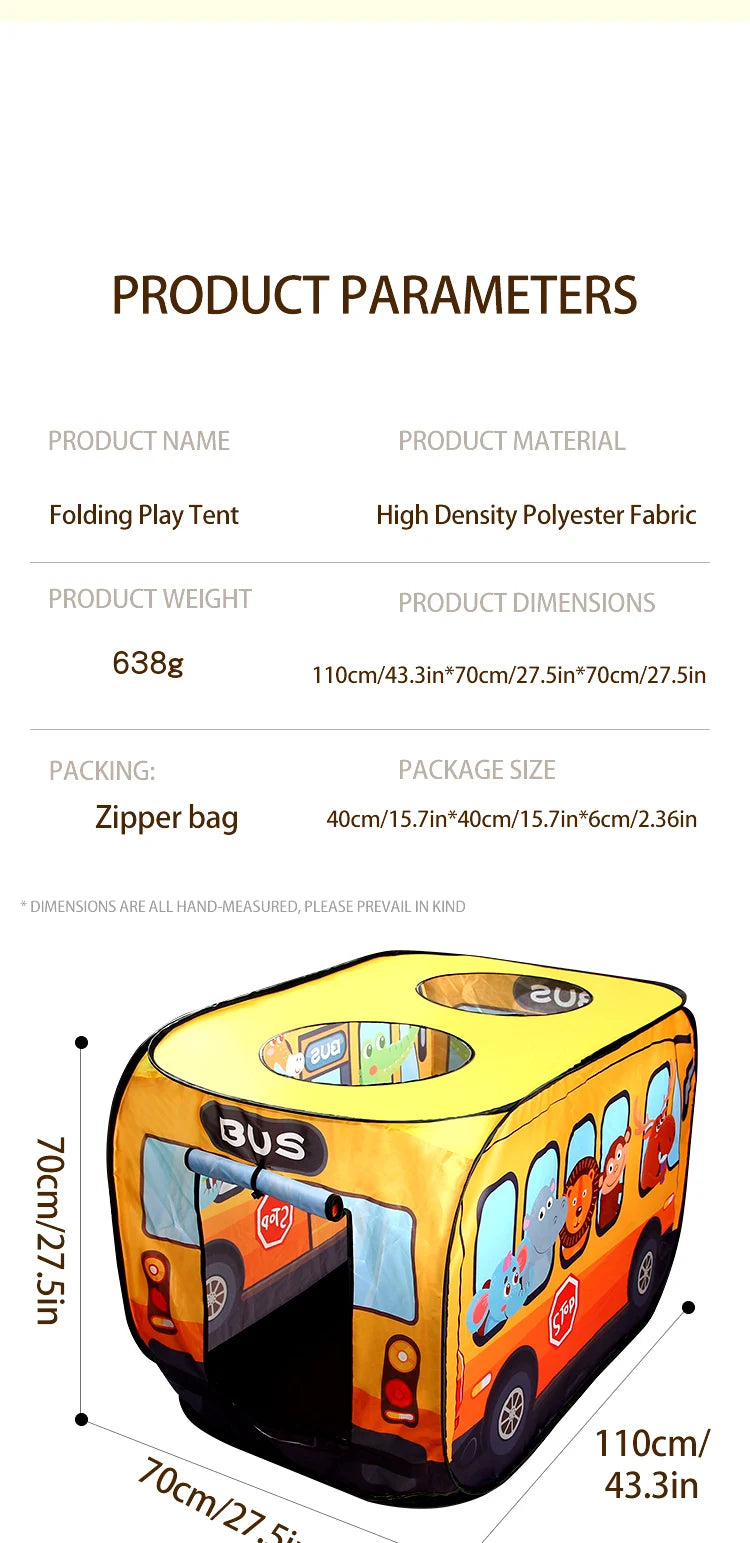 Car Tent Indoor and Outdoor Baby Game Park No Installation Foldable Baby Early Education Toys