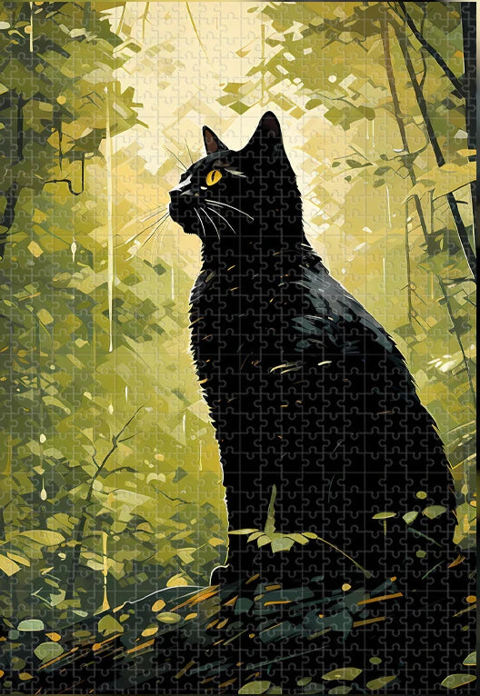 Cartoon Bagged Puzzle Adult 1000 Pieces Animals Cat Wolf Whale Dreamy Decorative Painting Hand- Assembled Gifts Minimalist Bag