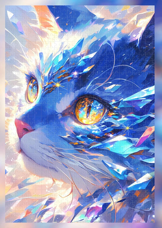 Cartoon Bagged Puzzle Adult 1000 Pieces Animals Cat Wolf Whale Dreamy Decorative Painting Hand- Assembled Gifts Minimalist Bag