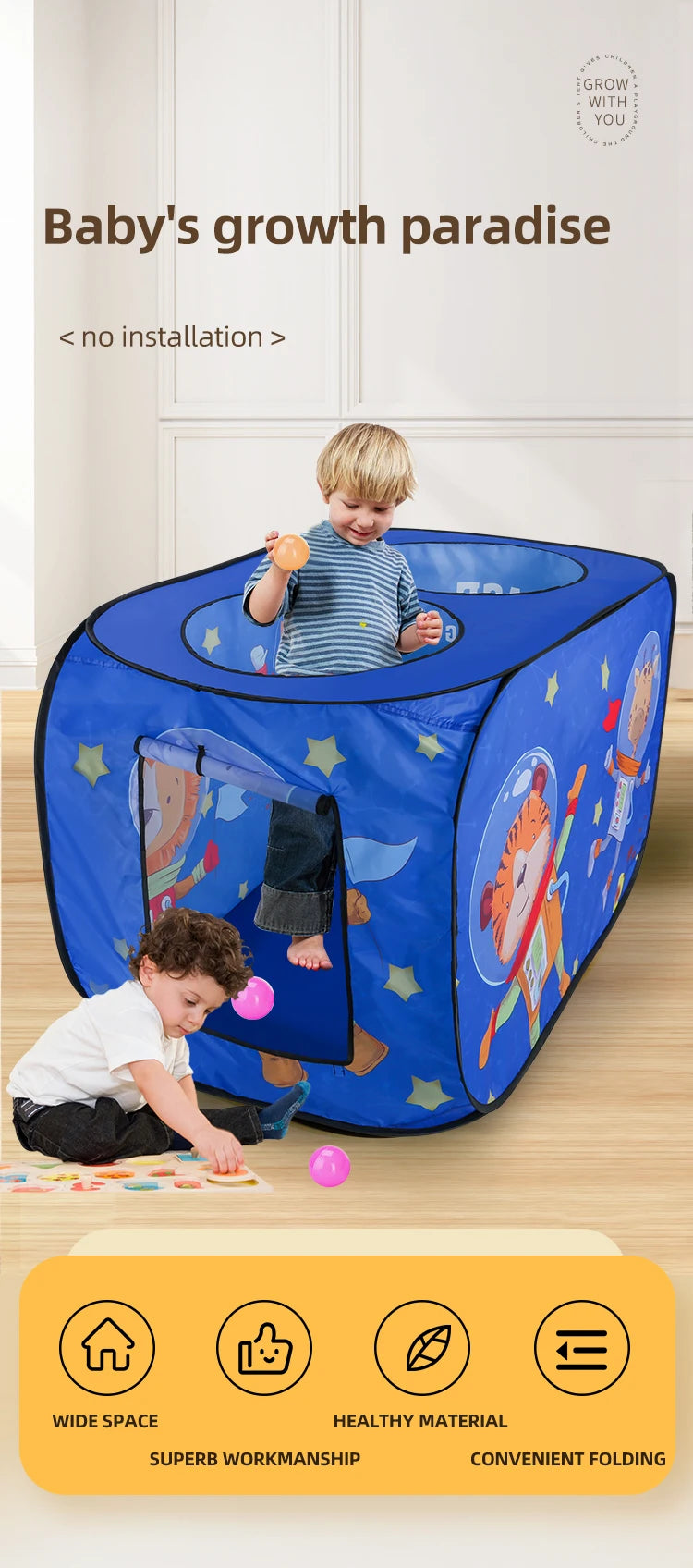 Car Tent Indoor and Outdoor Baby Game Park No Installation Foldable Baby Early Education Toys