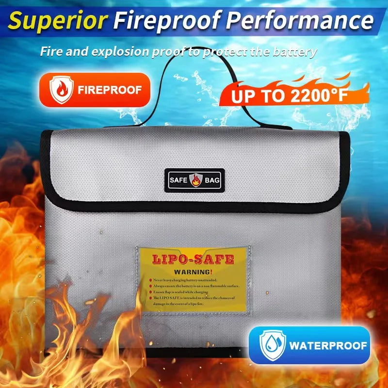 LiPo Battery Portable Fireproof Safety Bag Explosion Proof Fire Resistant Charging Sack Battery Safe Bag For Battey waterproof