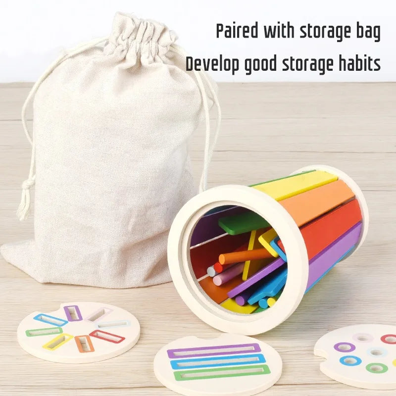 Color classification matching toys, wooden shape recognition toys, children's mathematics learning education toys, sports gifts