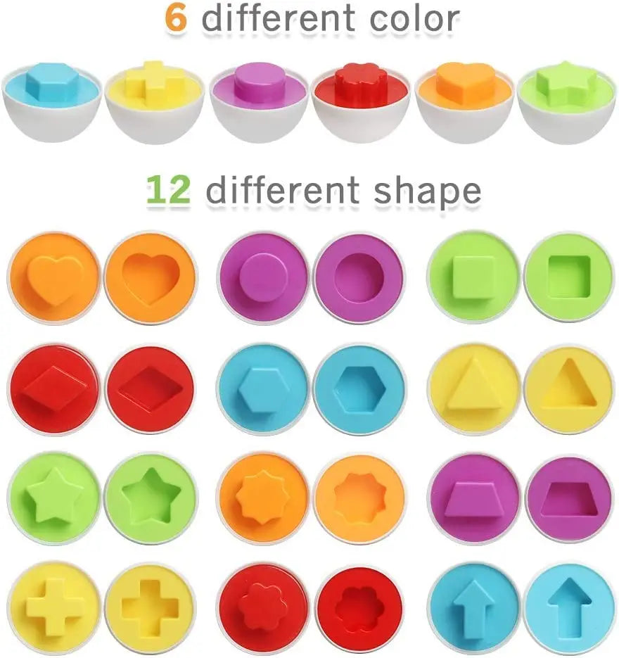 Montessori Eggs Toys For Kids Smart Egg Sorter Puzzle Shape Matching Games Baby Educational Learning Toys For Child Easter Gift