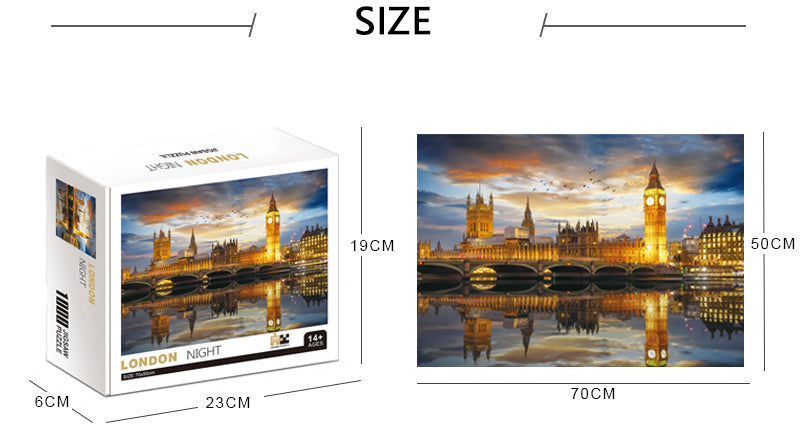 70*50cm Adult Puzzle 1000 Pieces Paper Jigsaw Puzzles London Night Famous Paintings Series Learning Education Craft Toys Gifts