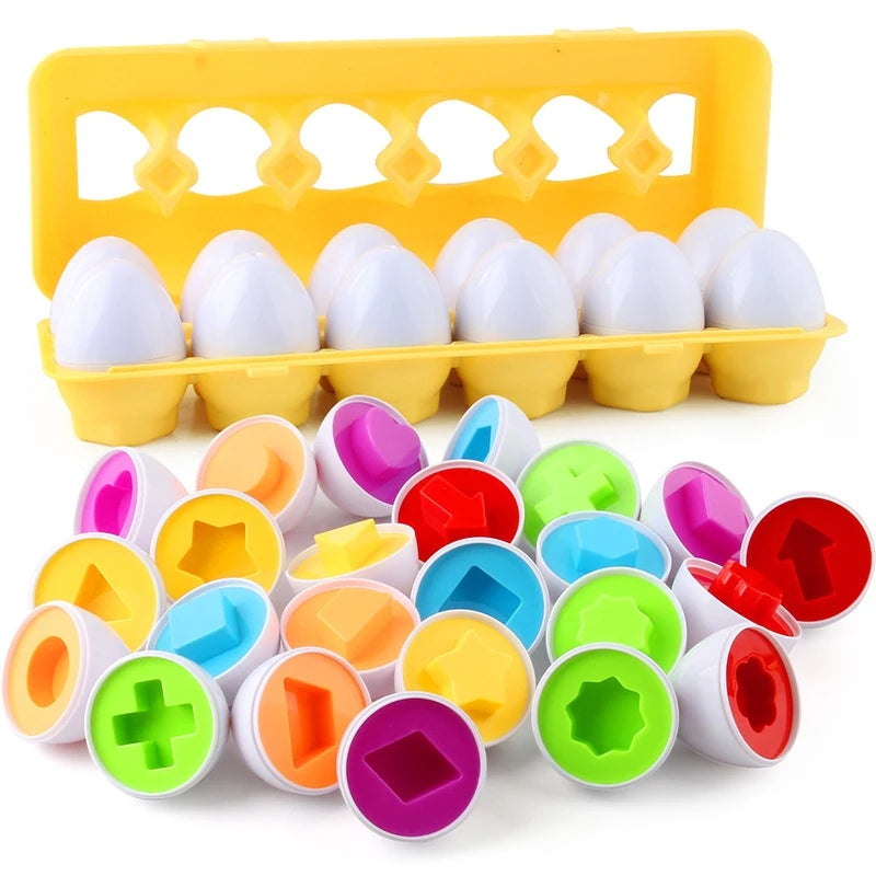 Montessori Eggs Toys For Kids Smart Egg Sorter Puzzle Shape Matching Games Baby Educational Learning Toys For Child Easter Gift