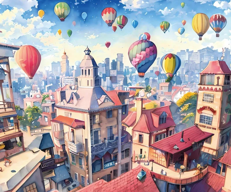35*42cm Adult 300PCS Paper Jigsaw Puzzle Dinosaur Underwater Worlds Hot Air Balloon World Map Coast Port Entertainment Toy