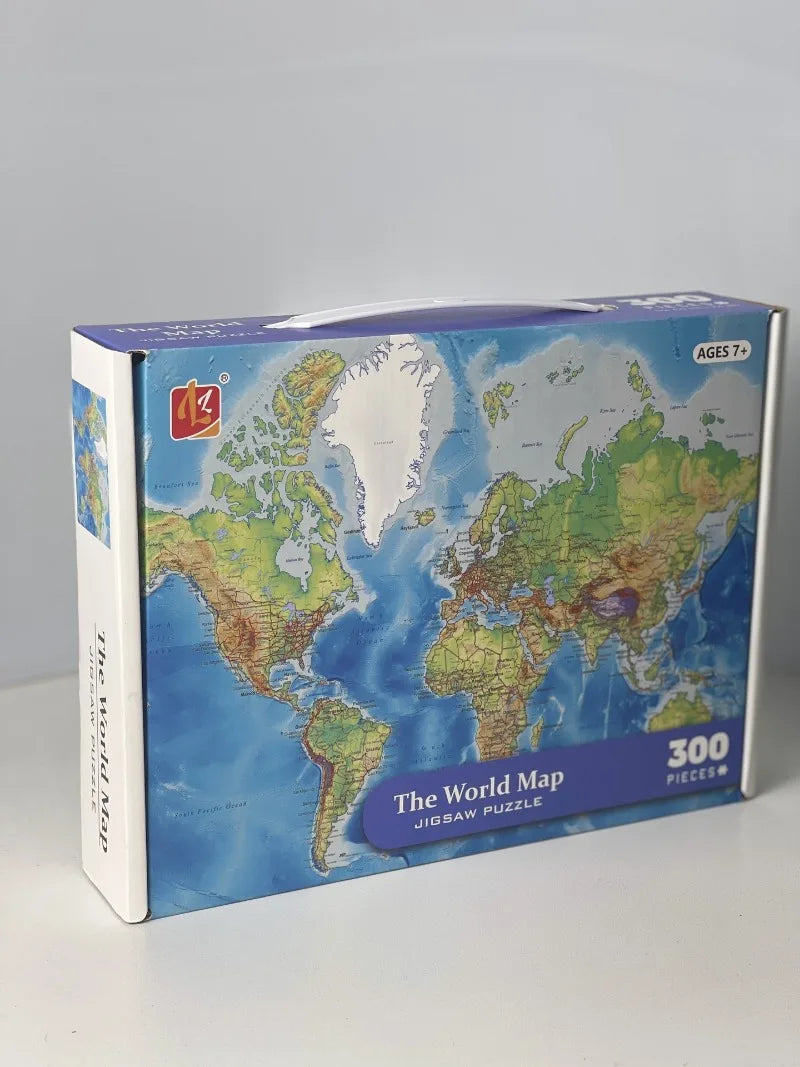 35*42cm Adult 300PCS Paper Jigsaw Puzzle Dinosaur Underwater Worlds Hot Air Balloon World Map Coast Port Entertainment Toy
