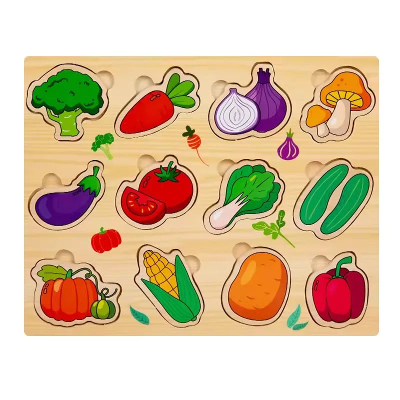 Wooden Puzzles for Kids Ages 2-8 Children Learn Educational Puzzle Toys for Boy Girl Montessori DIY Wood Toy Matching Board Game