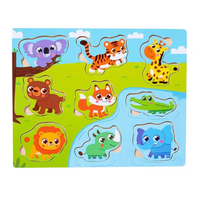 Wooden Puzzles for Kids Ages 2-8 Children Learn Educational Puzzle Toys for Boy Girl Montessori DIY Wood Toy Matching Board Game